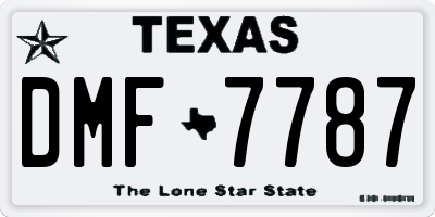 TX license plate DMF7787