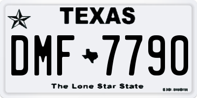 TX license plate DMF7790
