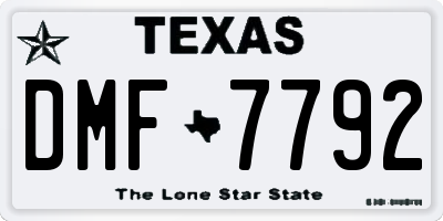 TX license plate DMF7792
