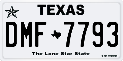TX license plate DMF7793