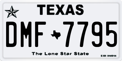 TX license plate DMF7795