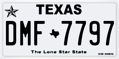 TX license plate DMF7797