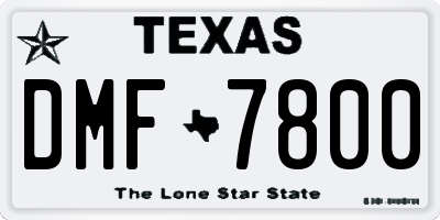 TX license plate DMF7800