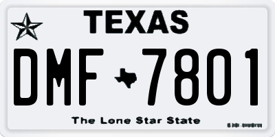 TX license plate DMF7801
