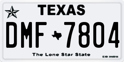 TX license plate DMF7804
