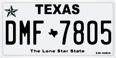 TX license plate DMF7805