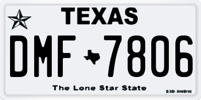 TX license plate DMF7806