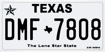 TX license plate DMF7808