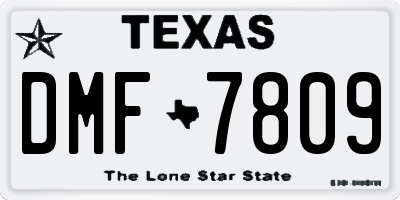 TX license plate DMF7809