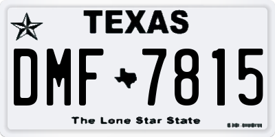 TX license plate DMF7815