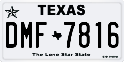 TX license plate DMF7816