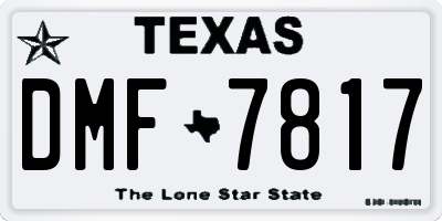 TX license plate DMF7817