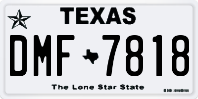 TX license plate DMF7818