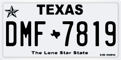 TX license plate DMF7819