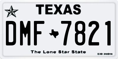 TX license plate DMF7821