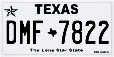 TX license plate DMF7822