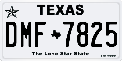 TX license plate DMF7825