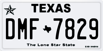 TX license plate DMF7829