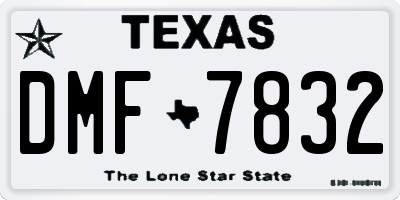 TX license plate DMF7832
