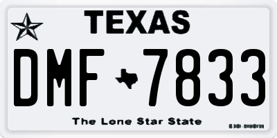 TX license plate DMF7833