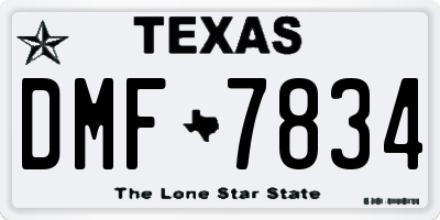 TX license plate DMF7834