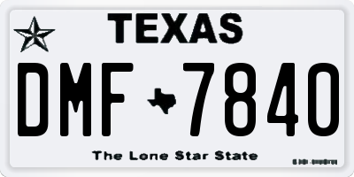 TX license plate DMF7840