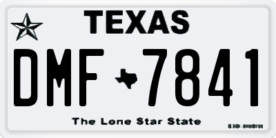 TX license plate DMF7841