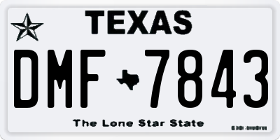 TX license plate DMF7843