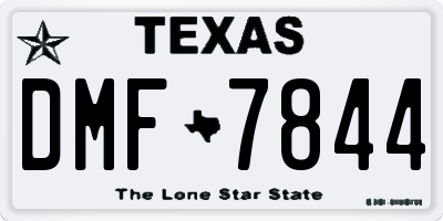 TX license plate DMF7844