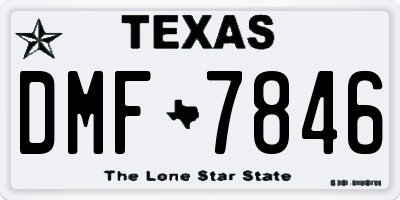 TX license plate DMF7846