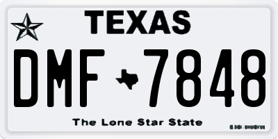 TX license plate DMF7848