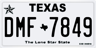 TX license plate DMF7849