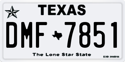 TX license plate DMF7851