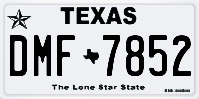 TX license plate DMF7852