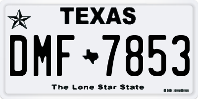 TX license plate DMF7853