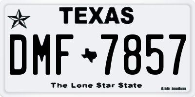 TX license plate DMF7857