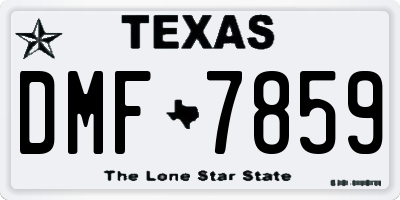TX license plate DMF7859