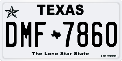 TX license plate DMF7860