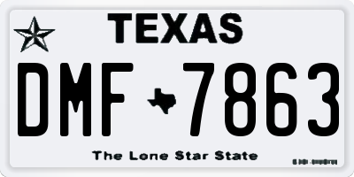 TX license plate DMF7863