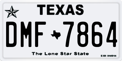 TX license plate DMF7864