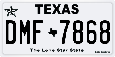 TX license plate DMF7868