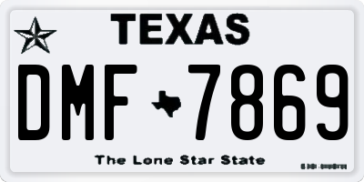 TX license plate DMF7869