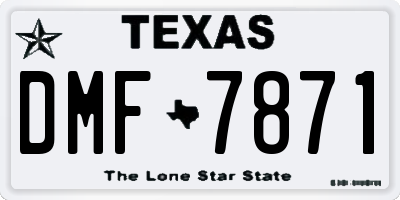 TX license plate DMF7871