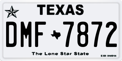 TX license plate DMF7872