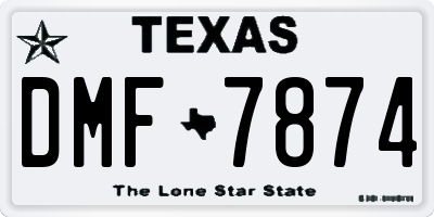 TX license plate DMF7874