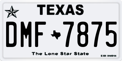 TX license plate DMF7875