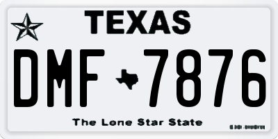 TX license plate DMF7876