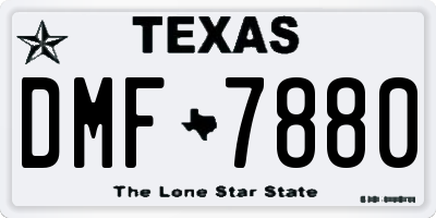 TX license plate DMF7880