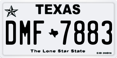TX license plate DMF7883