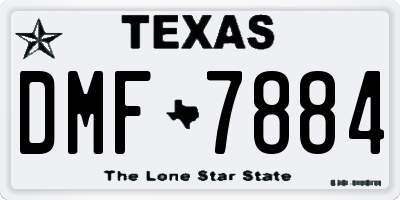 TX license plate DMF7884